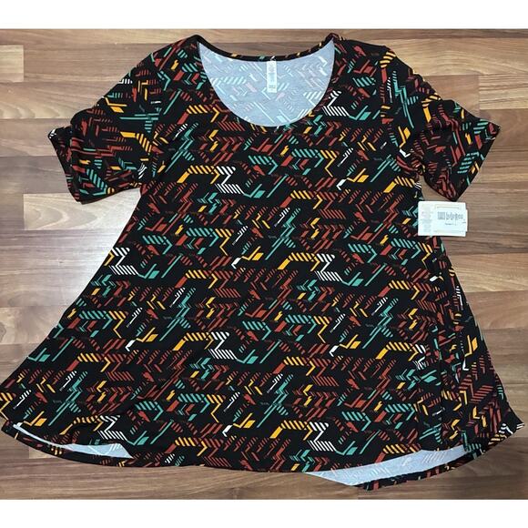 LuLaRoe Tops - LuLaRoe Perfect T – Multi-Color Abstract Design - L